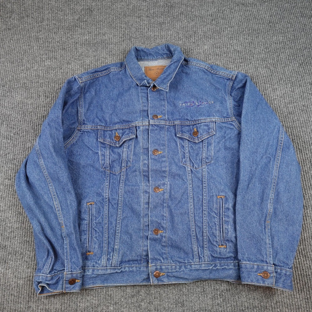 Vintage Garth Brooks Denim Jacket Mens XL Blue Country Western Three Rivers